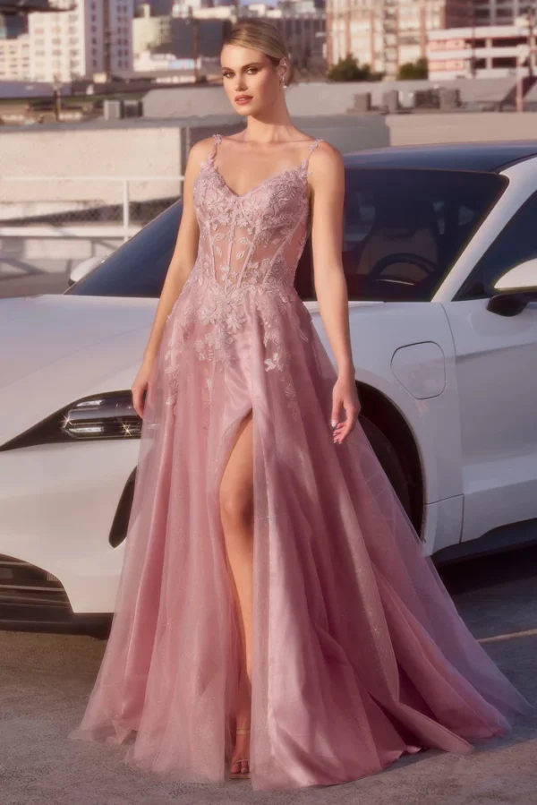 Muave Prom Dress up full