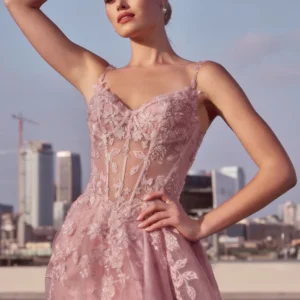 Muave Prom Dress up close