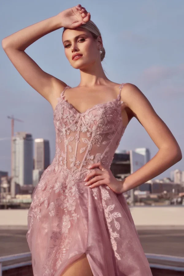 Muave Prom Dress up close