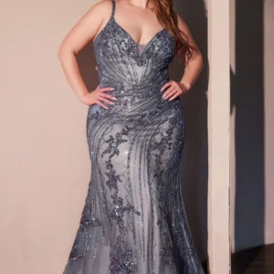 Smokey Blue Pron Dress