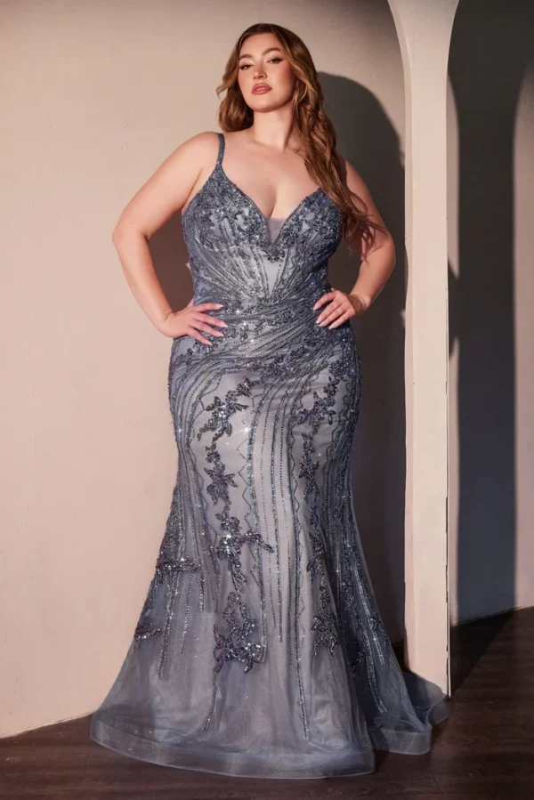 Smokey Blue Pron Dress
